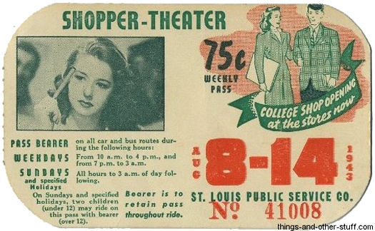 St. Louis Bus Passes from the 1940s